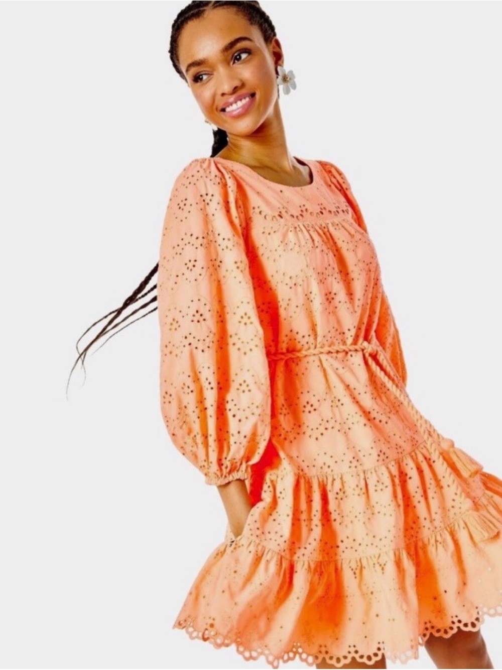 Lilly Pulitzer Keyla Eyelet Dress Bellini Riviera